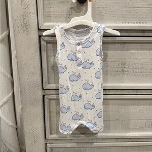 Angel Dear tank romper whales 3-6mo